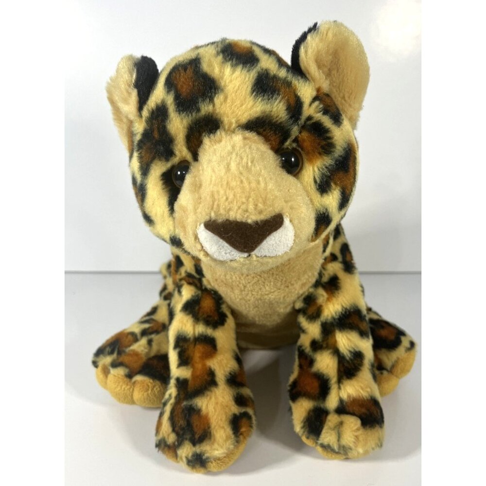 12" Destination Nation Leopard Plush Aurora Fluffy Stuffed Spotted Jungle Cat